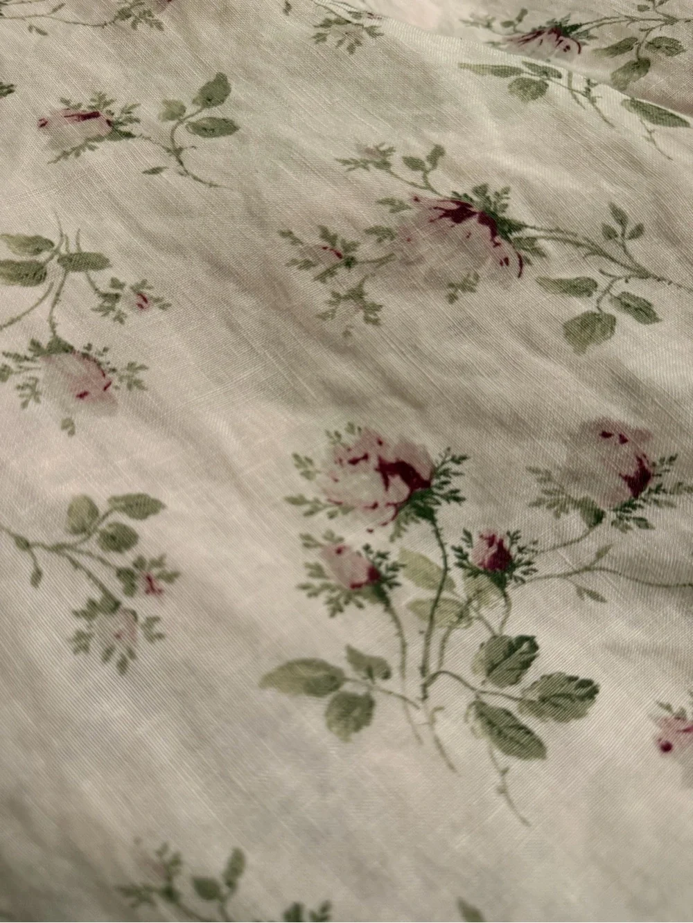 Vintage Bella Notte linen light rose/pale pink PAIR OF STANDARD SHAMS 2” flange